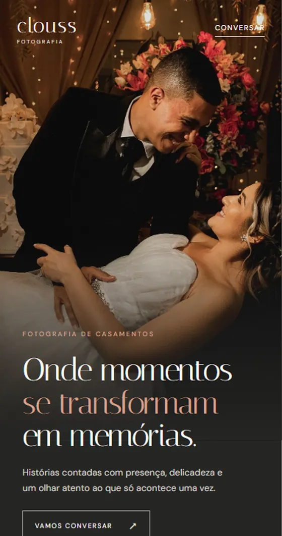 Versão mobile do site Clouss